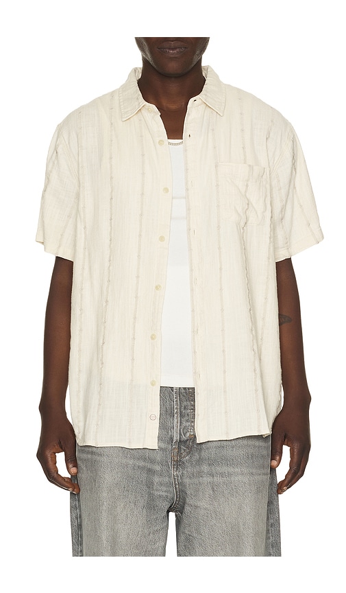 Classic Stretch Selvage Shirt in Cream.