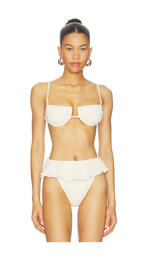 x Elsa Hosk Simonette Bikini Top in Beige.