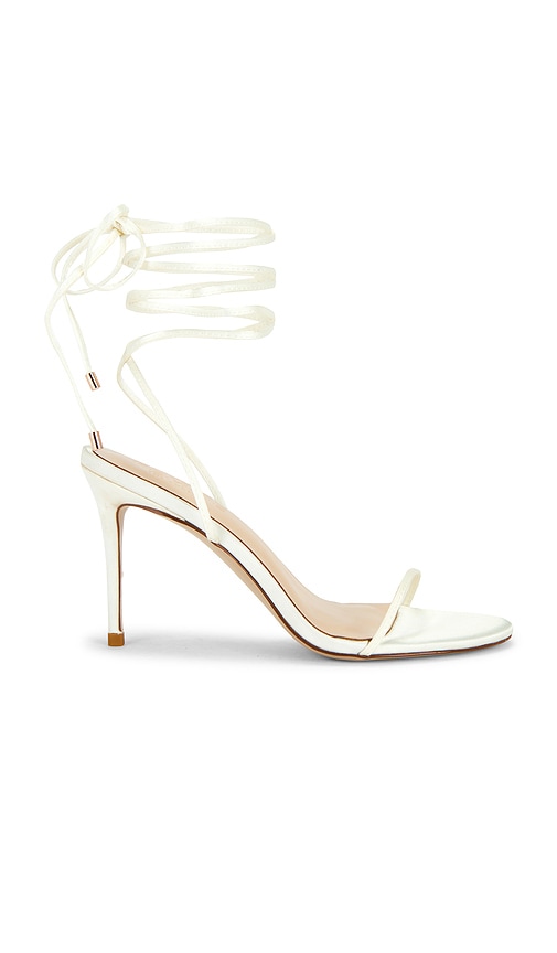 3.0 Barely There Lace Up Heels in White.