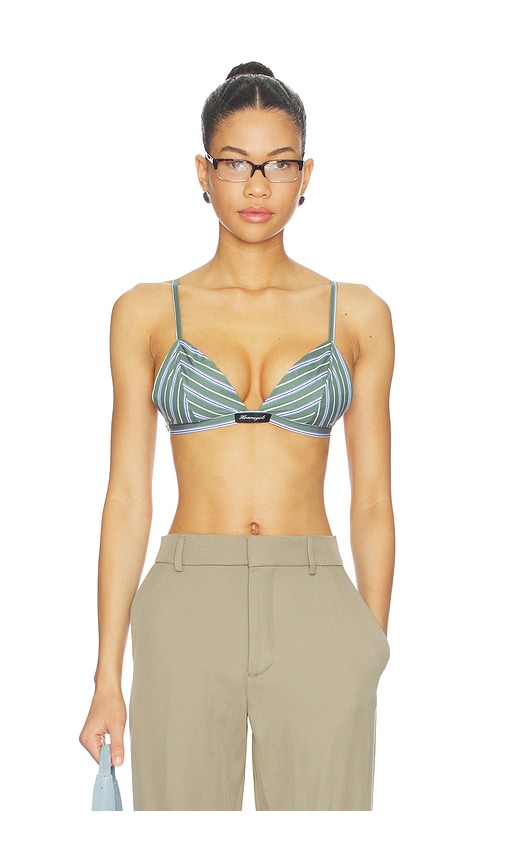 Shirting Bralette in Green,Blue.