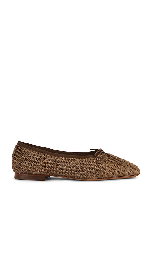 Square Toe Ballerina in Brown.