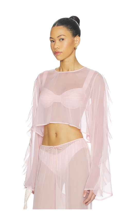 Thoma Cropped Shirt in Pink.