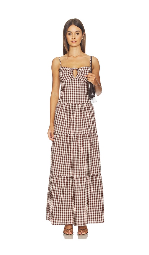 Lili Maxi Dress in Brown.