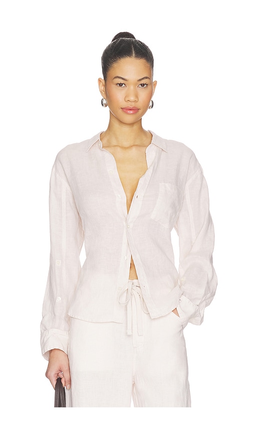 Kayla Shrunken Shirt in Cream.