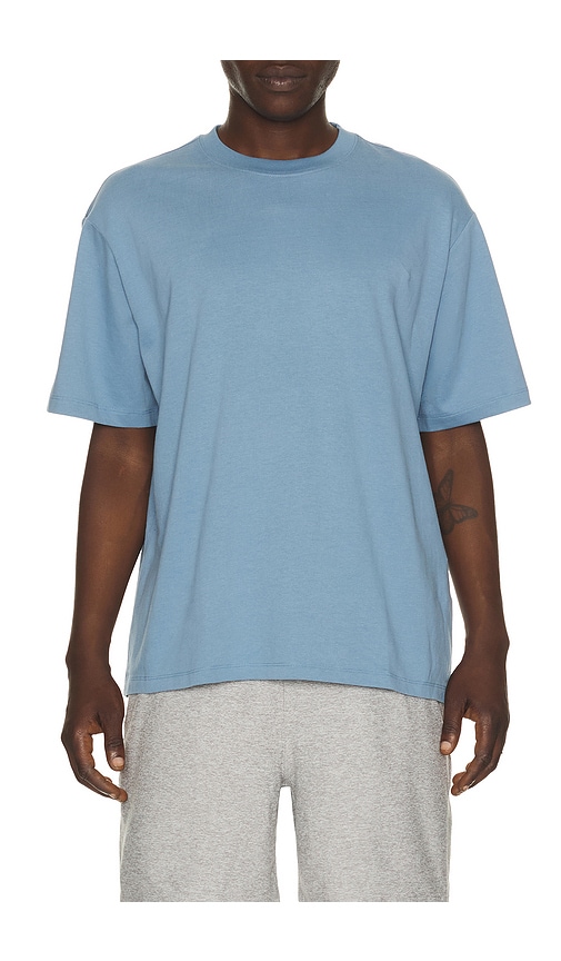 SoftKnit Cotton Tee in Blue.