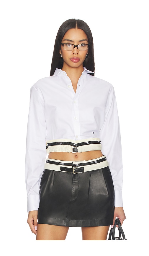 Belted Shirt in White.