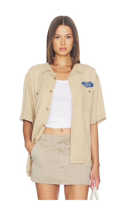 Ford Mustang Camp Shirt in Brown.