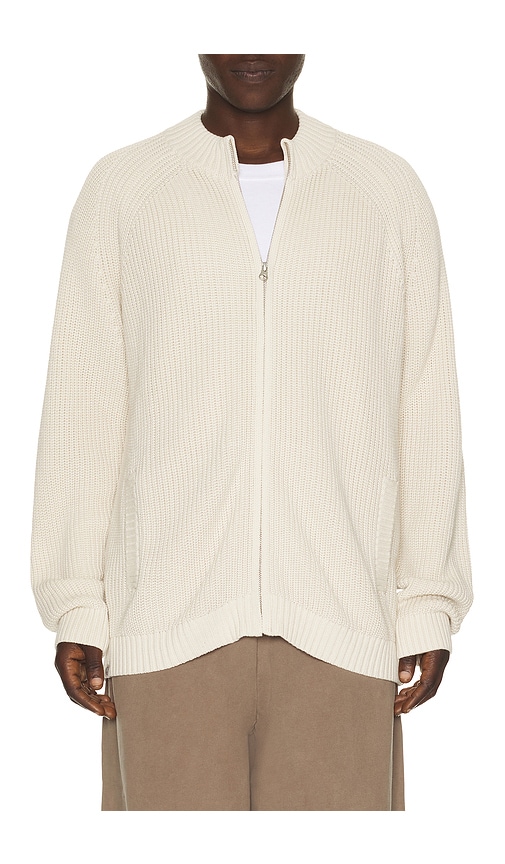 Sunbleach Zip Up Sweater in Cream.