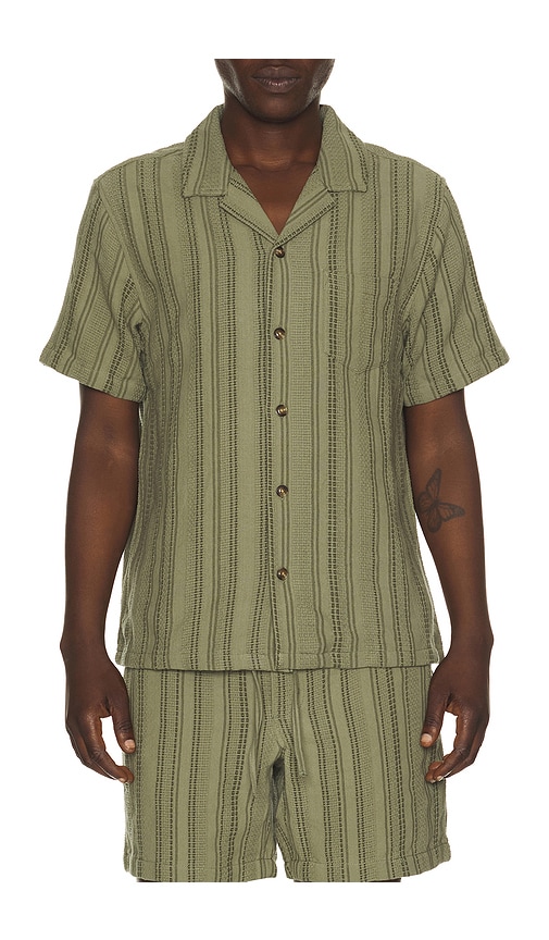 Dobby Resort Shirt in Olive.