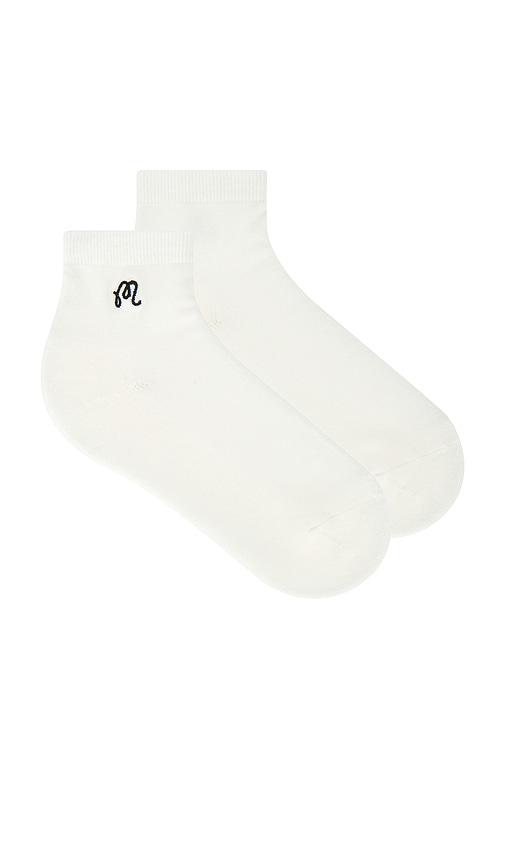 Capri Ankle Sock in White. by Malbon Golf