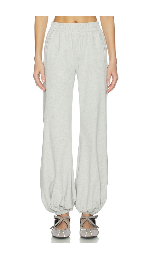 Boyfriend Puff Jog Pant in Light Grey. by Norma Kamali