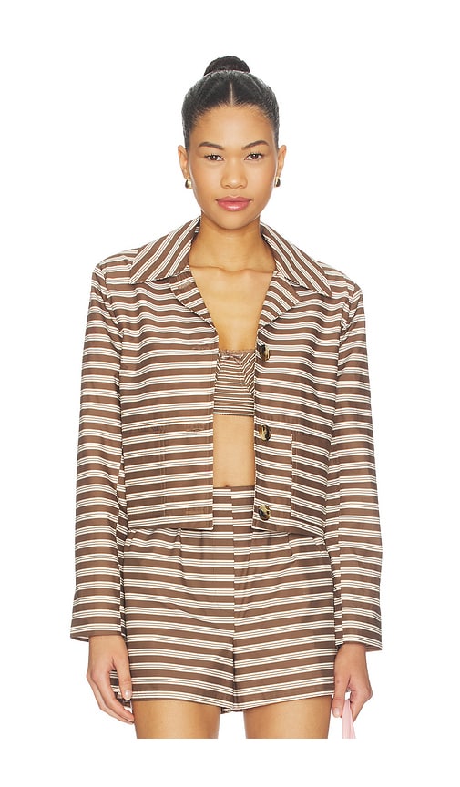 Jacket in Brown,White. by Milkwhite