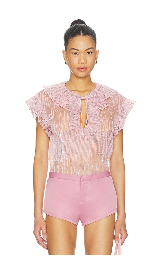 Este Ruffle Top in Pink. by AKNVAS