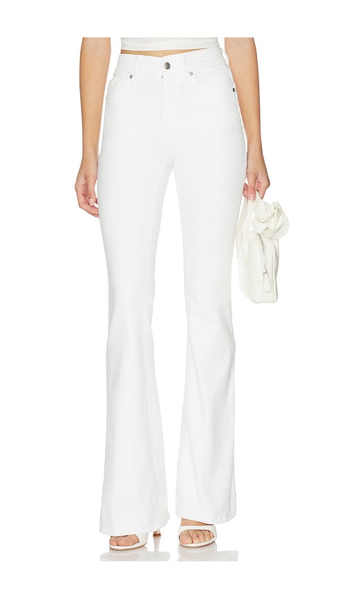Good Legs Flare Jeans in White.