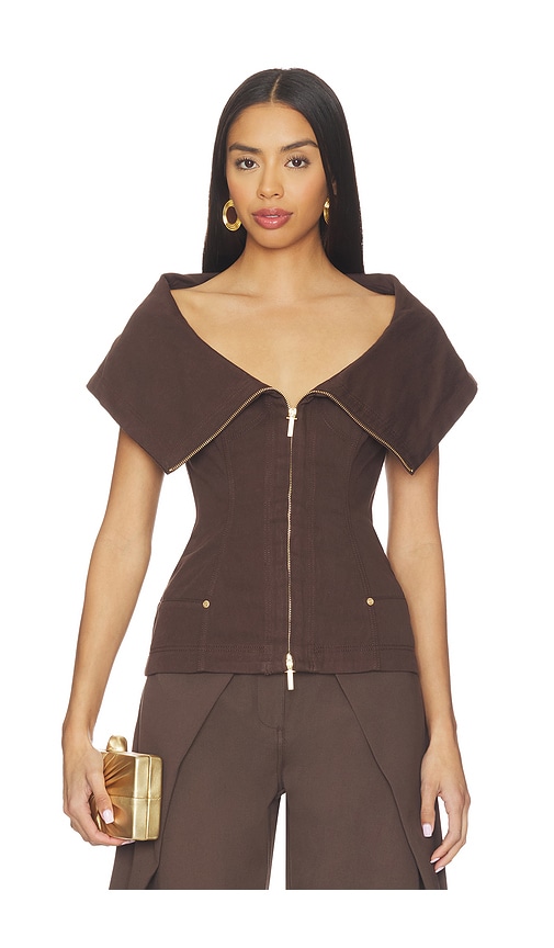 Saphie Top in Chocolate. by Cult Gaia