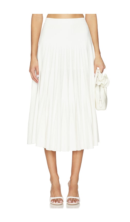 Margoux Knit Midi Skirt in Ivory.
