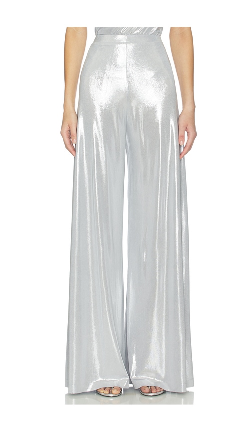 Bias Pant in Metallic Silver.