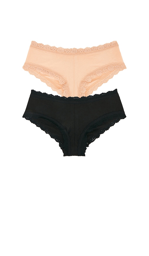 Multipacks Supima Cotton Boyshort 3 Packs in Black,Nude. by Hanky Panky