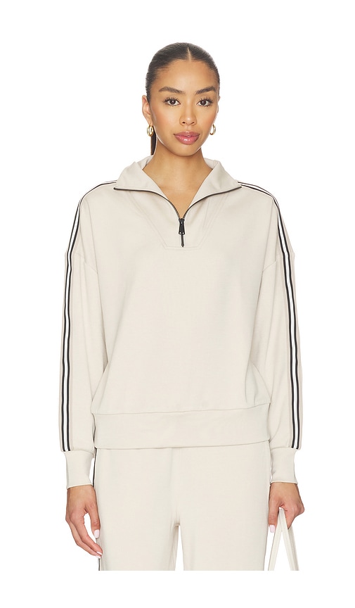 Kinsley Half Zip Pullover in Beige.