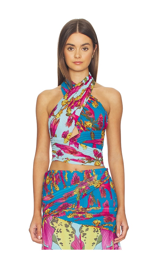 Amazonian Orchid Andressa Top in Blue.