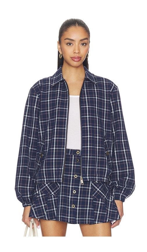 Valencia Lexi Collared Jacket in Navy.