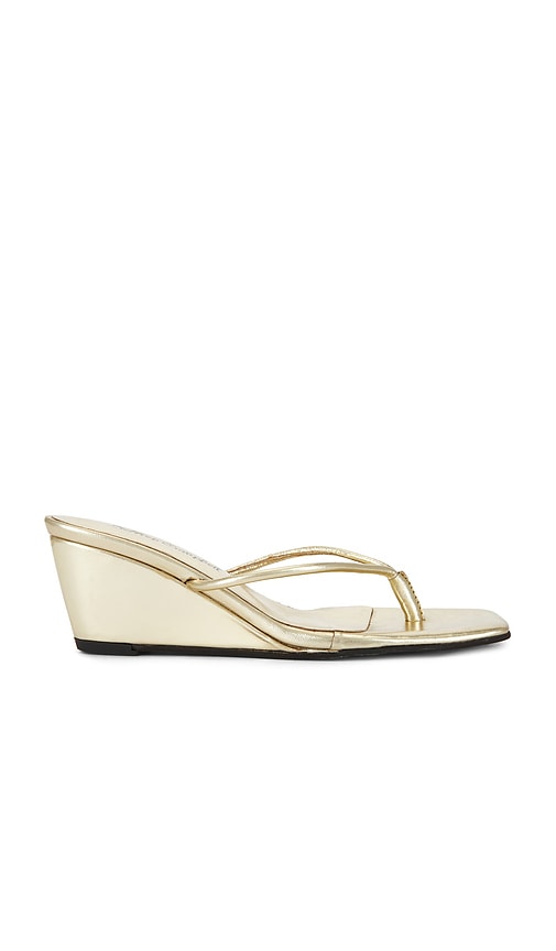 Simplicity Sandal in Metallic Gold. by Jeffrey Campbell