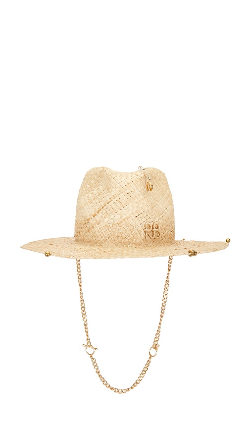 Chain Strap Fedora Hat in Neutral. by Ruslan Baginskiy