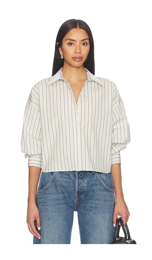 Marin Stripe Layered Shirt in Cream.
