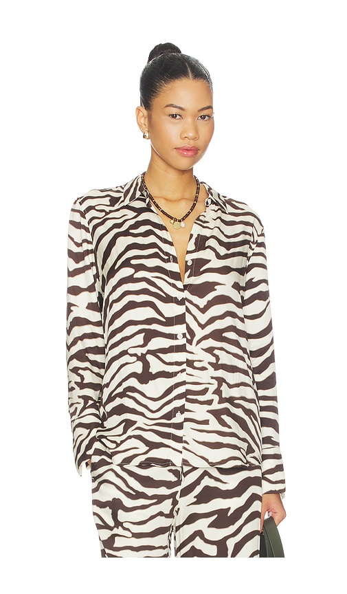 Saige Top in Brown,Cream.