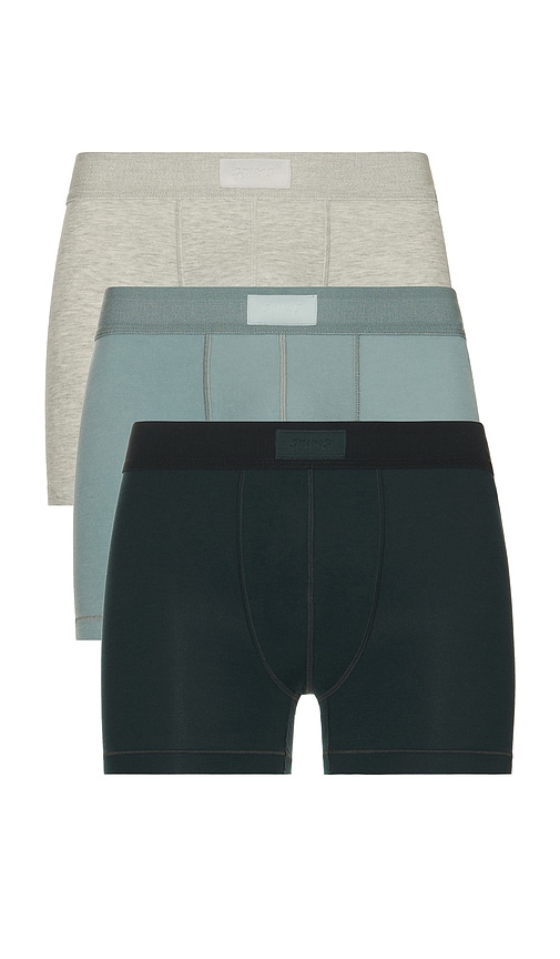 Cotton 3 Boxer Brief 3-Pack in Grey. by SKIMS
