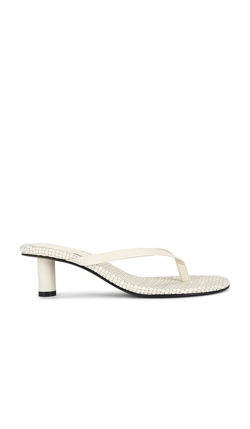 Woven Thong Heel in Ivory.