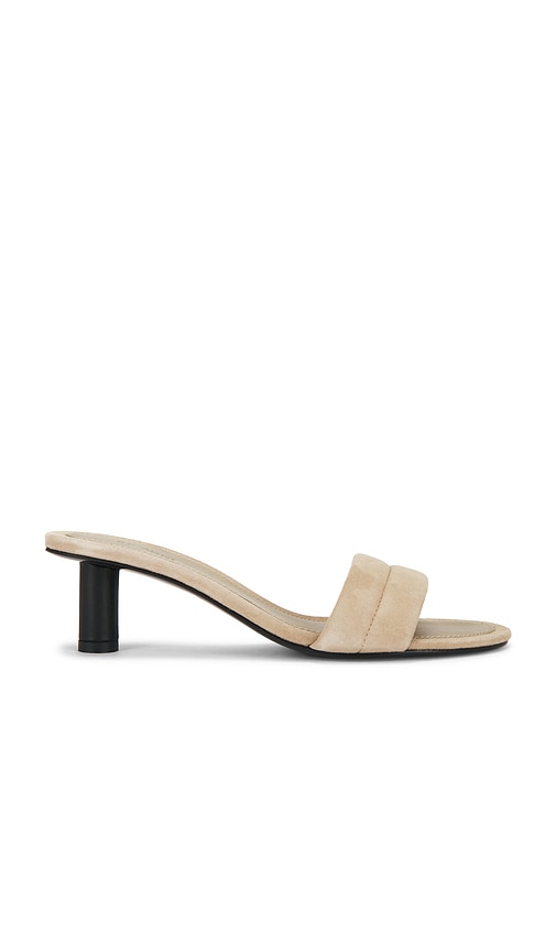 Suede Stitch Detail Heel in Beige.