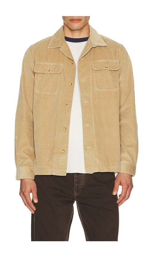 Wide Wale Corduroy Teton Camp Shirt in Tan.