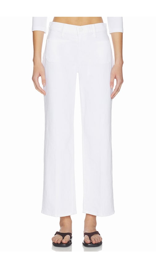 The Patch Pocket Mid Rise Maven Ankle Jeans in Ivory.
