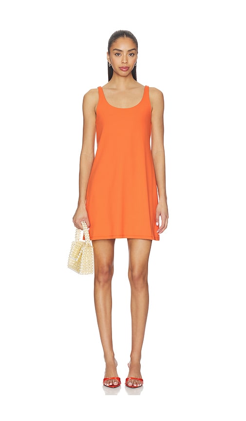 Low Tank Shift Dress in Orange.