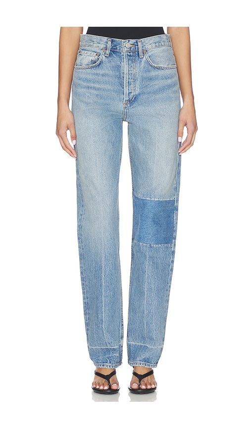 90's Mid Rise Loose Jeans in Blue.
