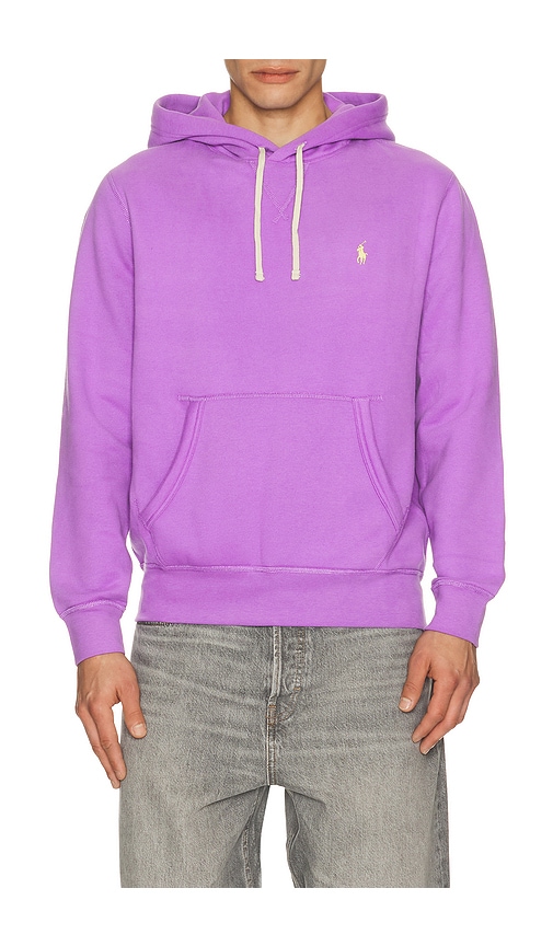 RL Fleece Pullover Hoodie in Purple.