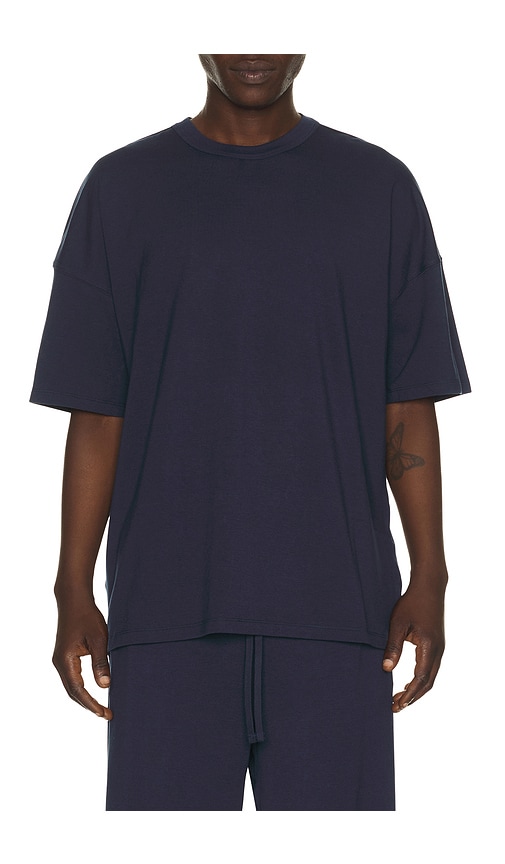 Jersey Lounge Relaxed T-Shirt in Navy. by SKIMS