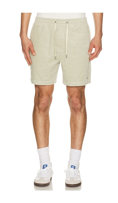 8 Wale Soft Fade Corduroy Pull On Prepster Short 6 in Tan.