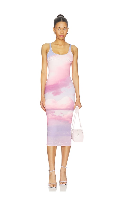 Print Jersey Dress in Lavender.