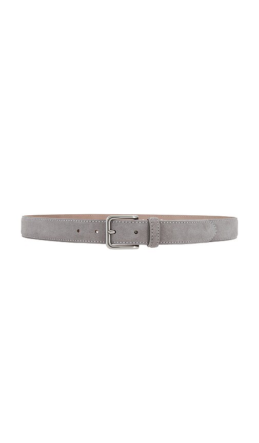 30mm Alex Stitched Suede Belt in Grey.