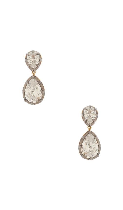 Pear Georgian Cut Earring in Metallic Gold.
