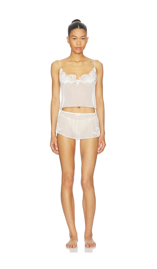 Skims Romance Lace Cami And Short Set in Ivory. by SKIMS