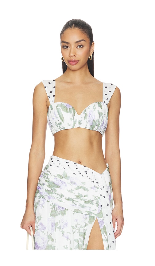 India Top With Scarf in White.