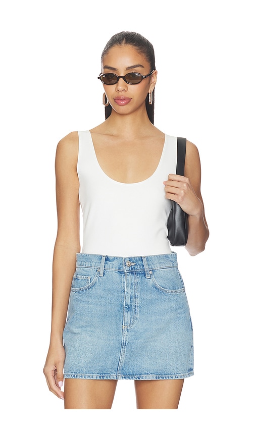 Inez Scoop Tank in Cream.