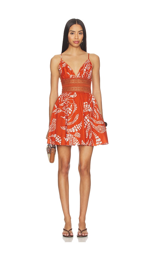 Emilie Mini Dress in Orange.