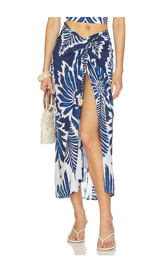 Uma Long Skirt in Navy,White.