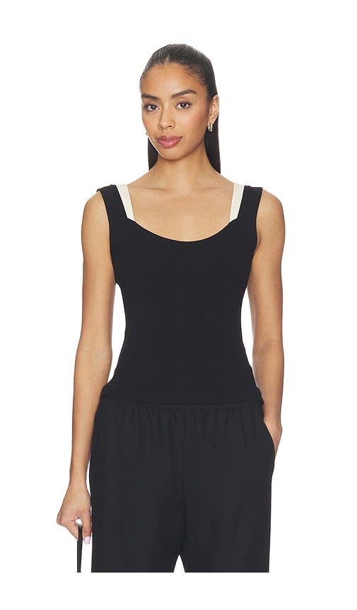 Iris Layered Tank in Black.