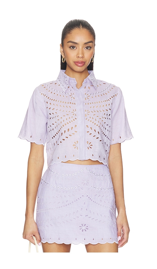 Elin Embroidered Top in Lavender. by Karina Grimaldi