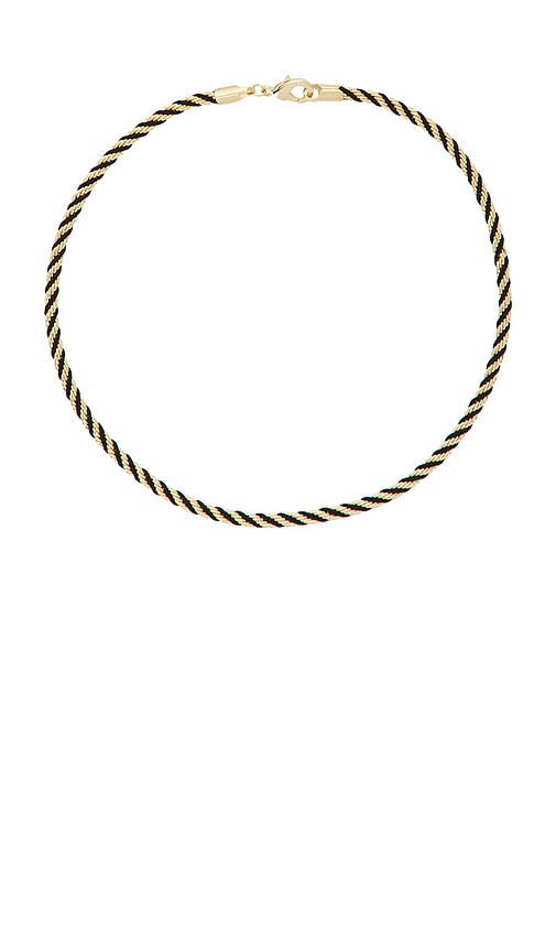 Duet Rope Chain Necklace in Metallic Gold,Black.